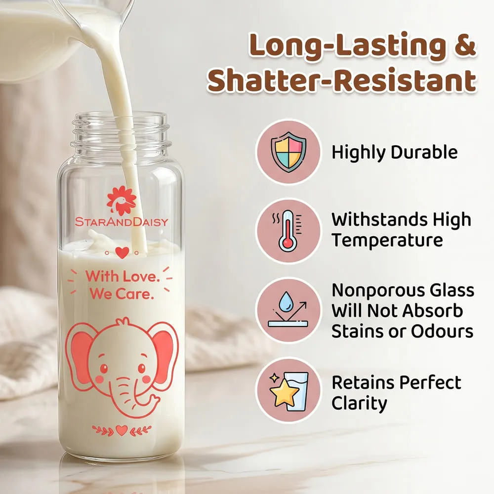 Baby Bottle Glass-Red