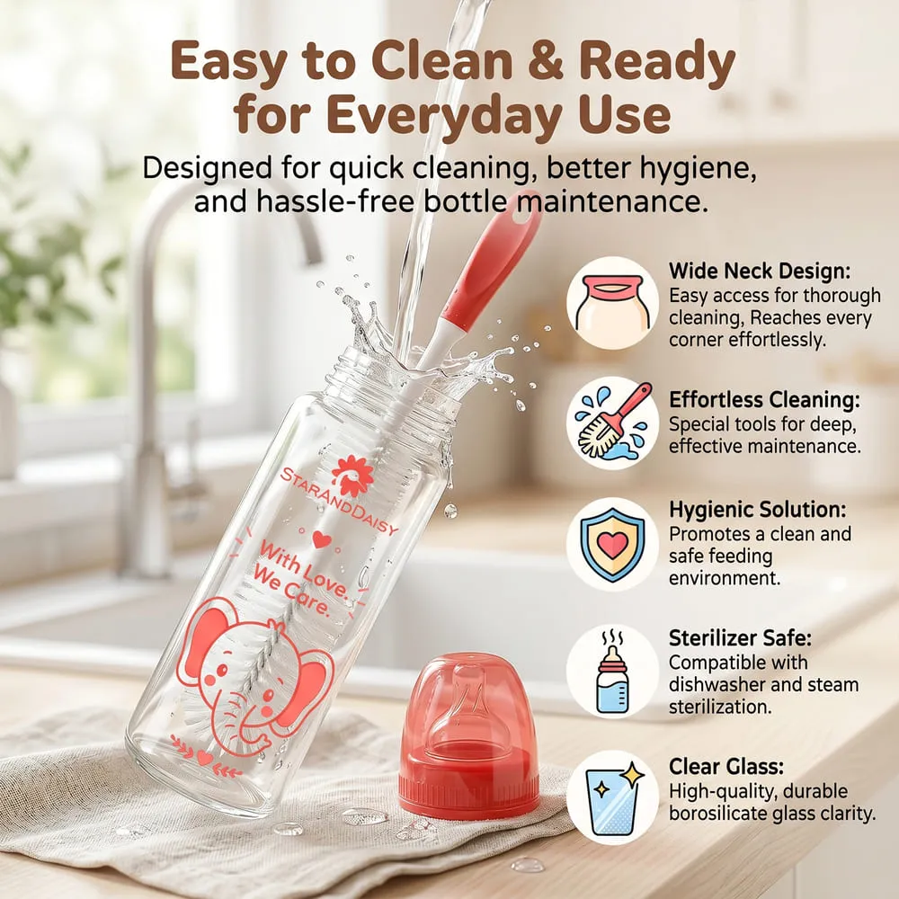 Baby Bottle Glass-Red
