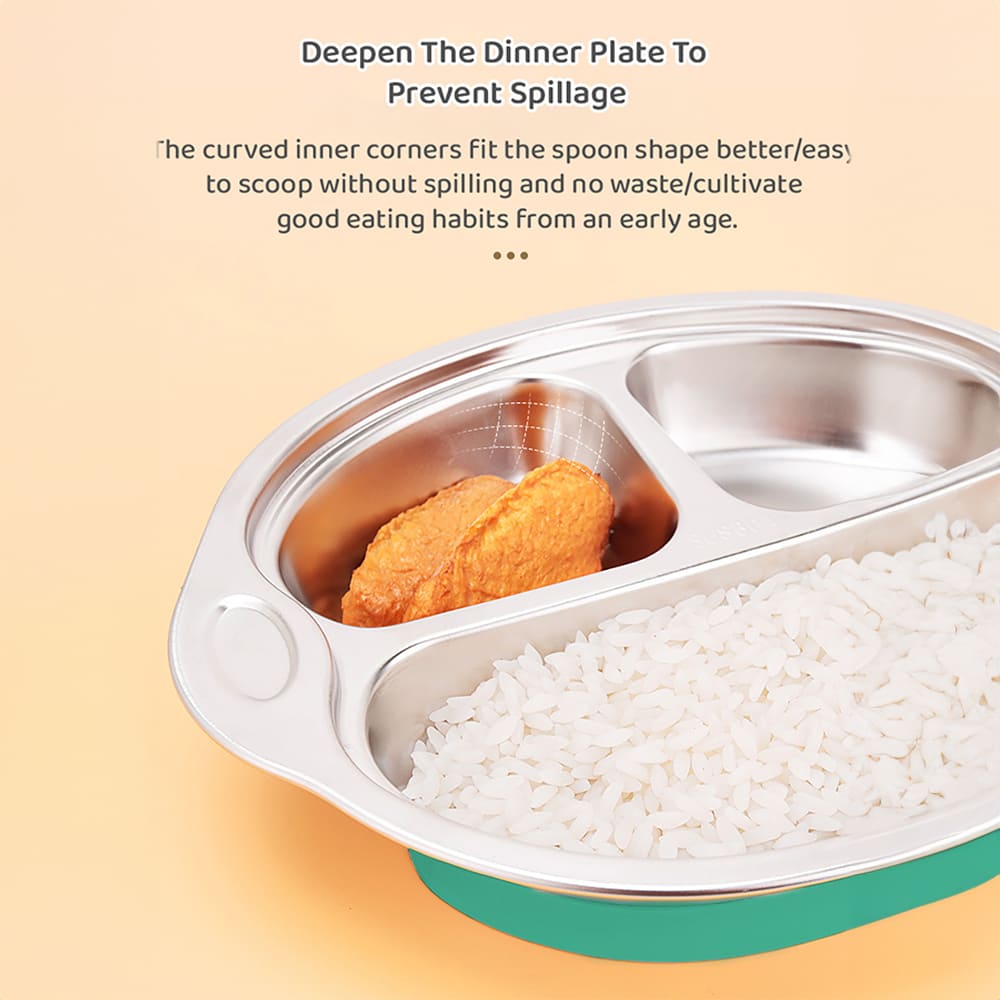 Baby Food Plate Stainless Steel