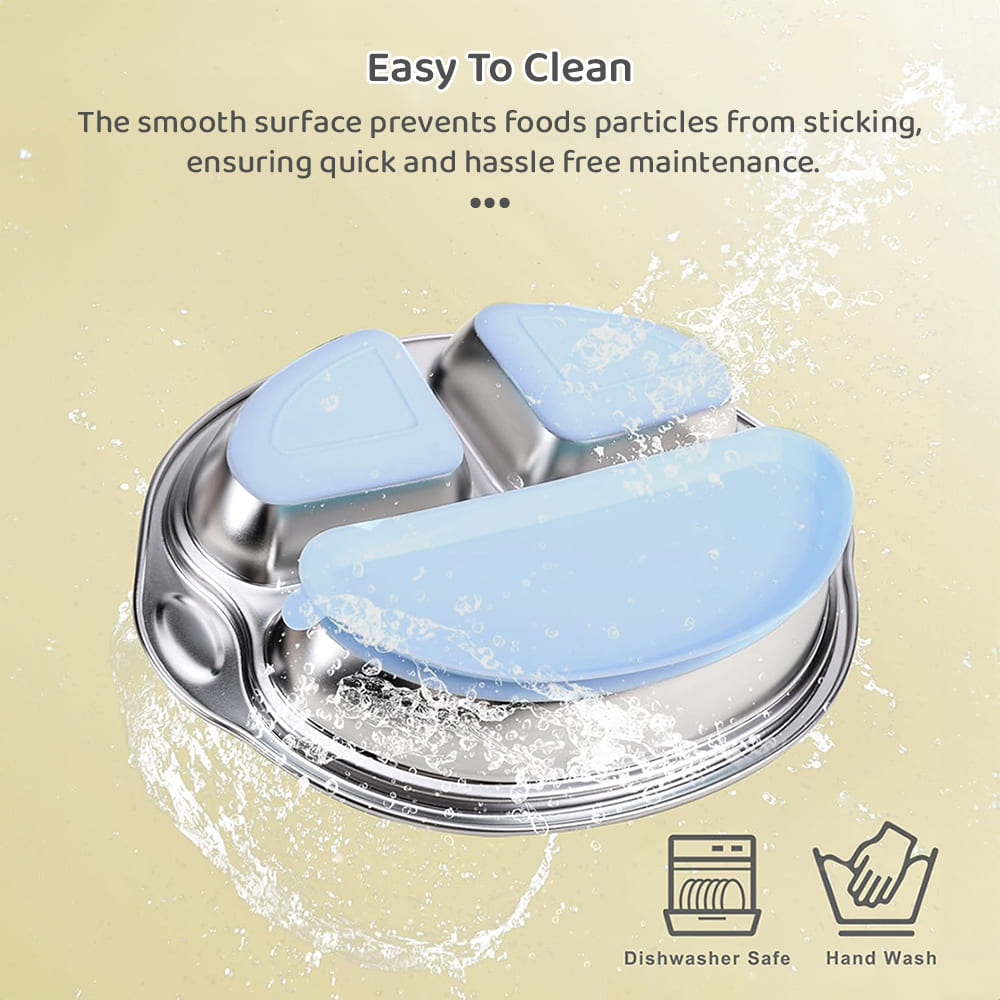 Easy to clean baby feeding plates