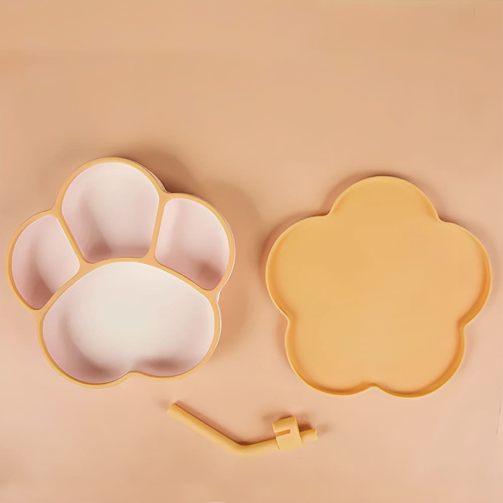 Infants and Toddlers Silicone Suction Plate - BPA-Free Materials, Anti-Slip Feeding Plate for Kids - Orange