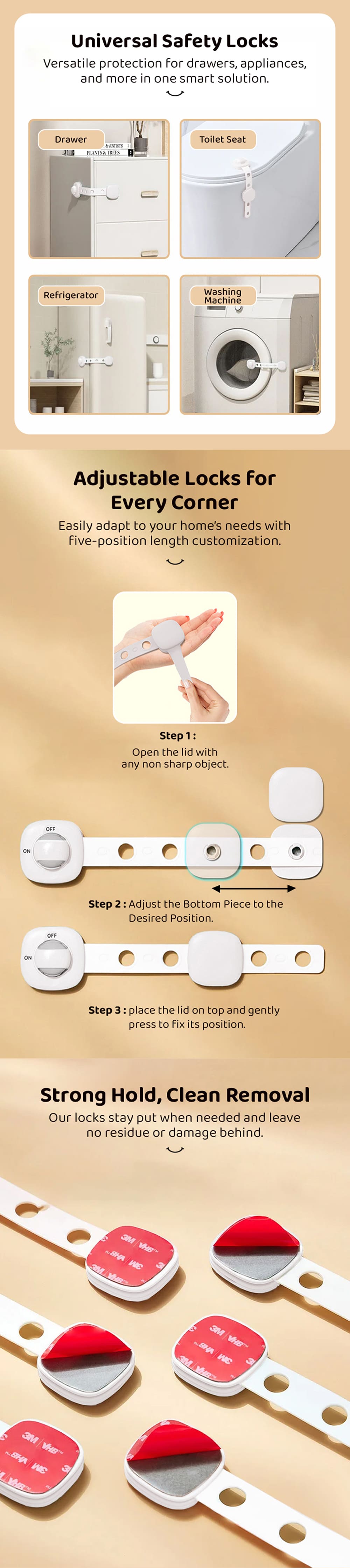 Large safety lock Flexible and secure locking