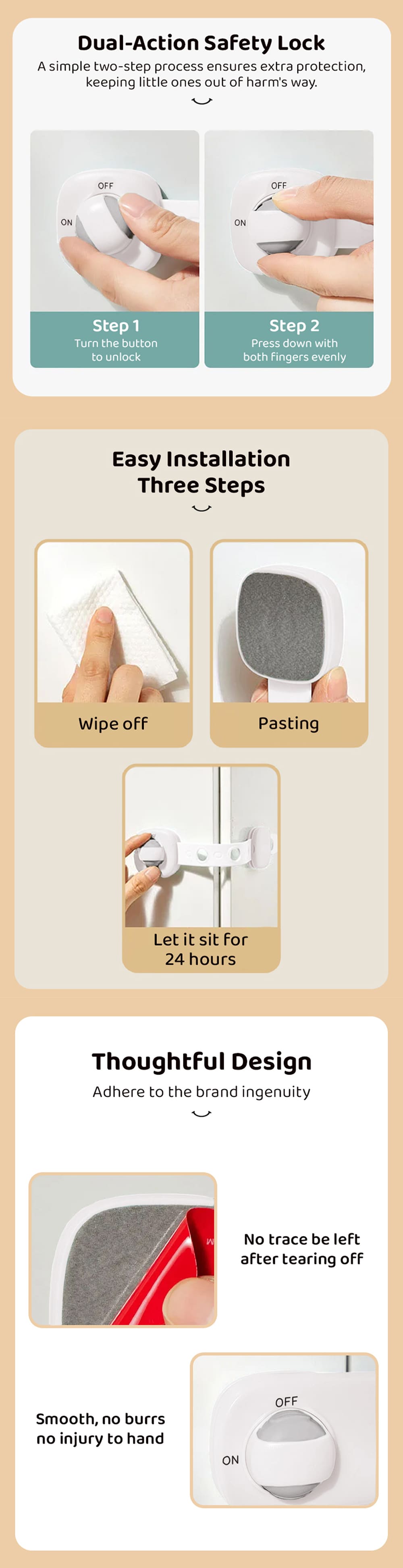 Large safety lock Flexible and secure locking