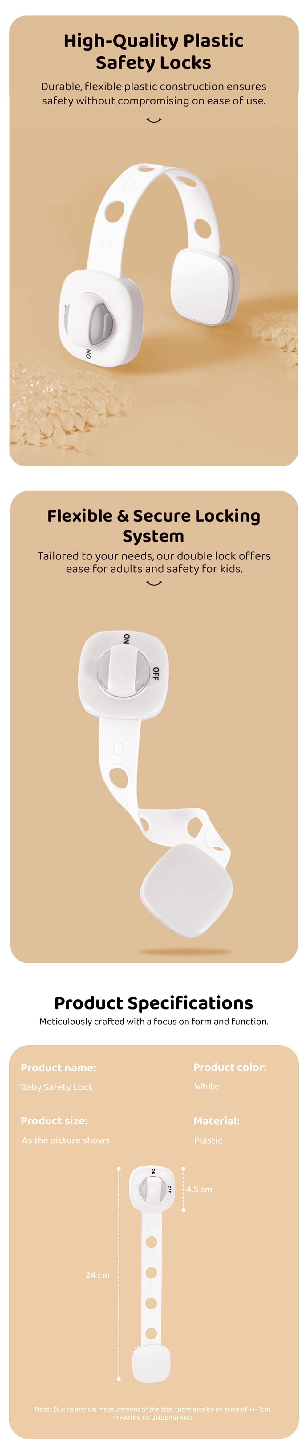 Large safety lock Flexible and secure locking