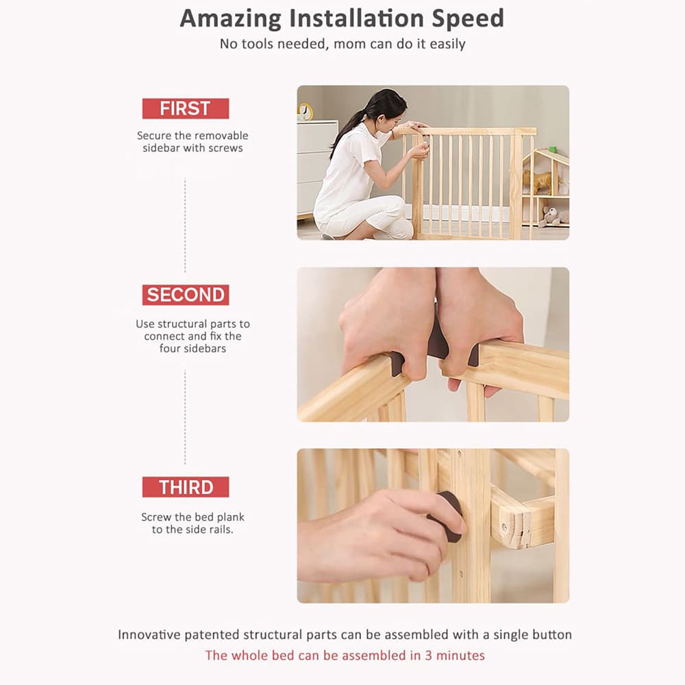 baby Wooden Cot crib bed