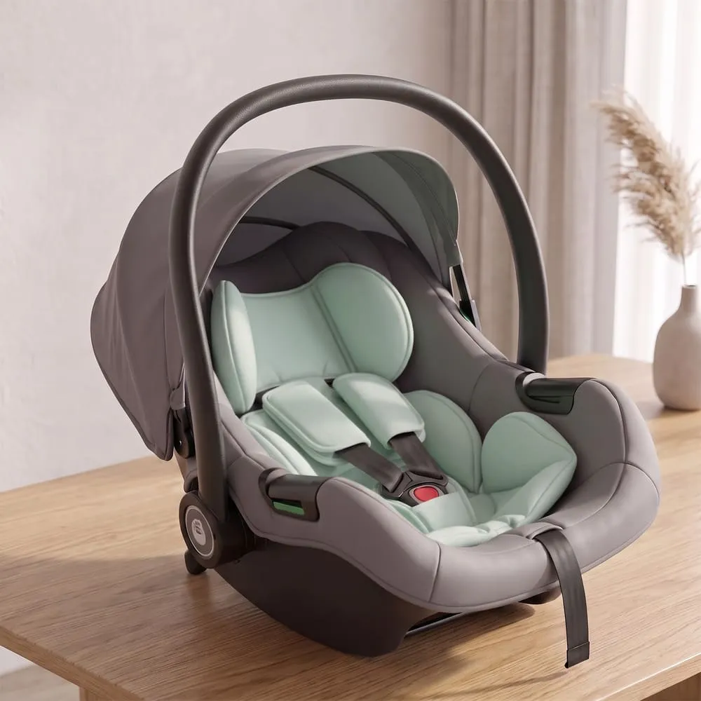 StarAndDaisy Baby Carry Cot/Car Seat with 3-Point Safety Belt, Canopy and Cloud Fabric Comfort – Green