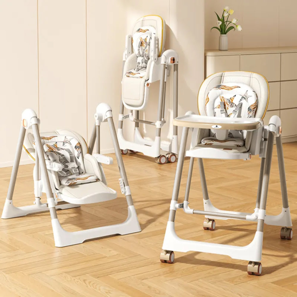 StarAndDaisy Galaxy Star Upgraded 2-in-1 Baby Dining Chair - Multifunctional Rocking Chair Design for 0-6 Year Babies - Brown