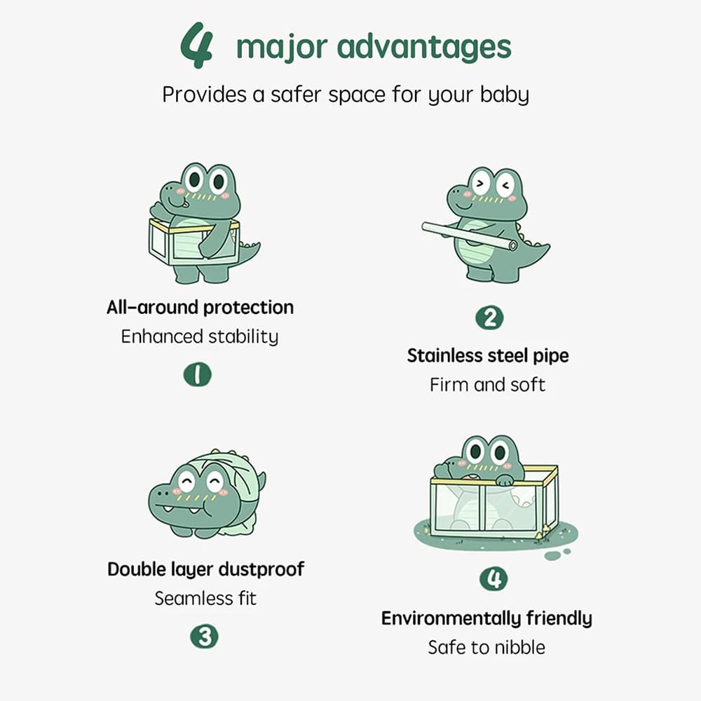 Baby Playpen with All Round Protection and Double Layer Dustproof