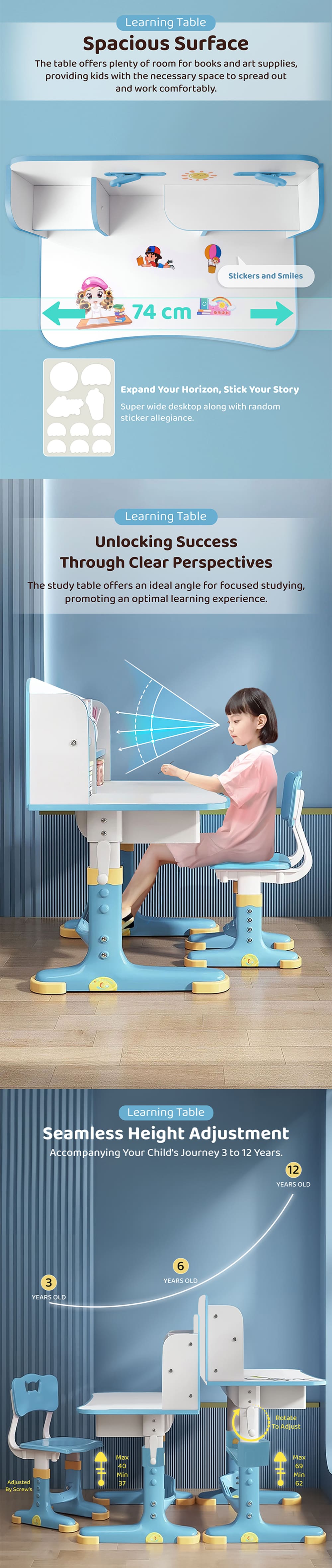 Children Study Table and Chair Set