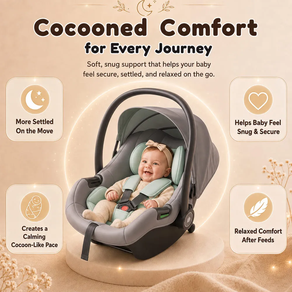 comfortable baby carry cot and car seat green