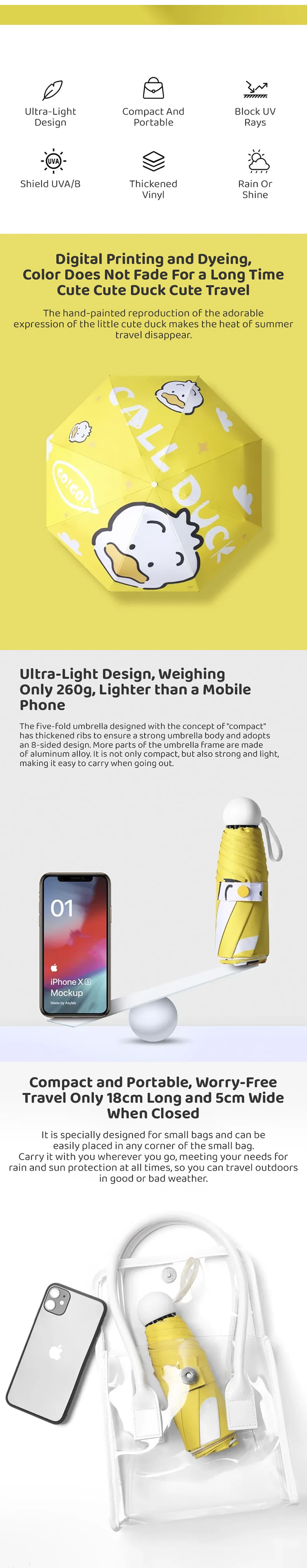 Compact and Foldable Kids Umbrella