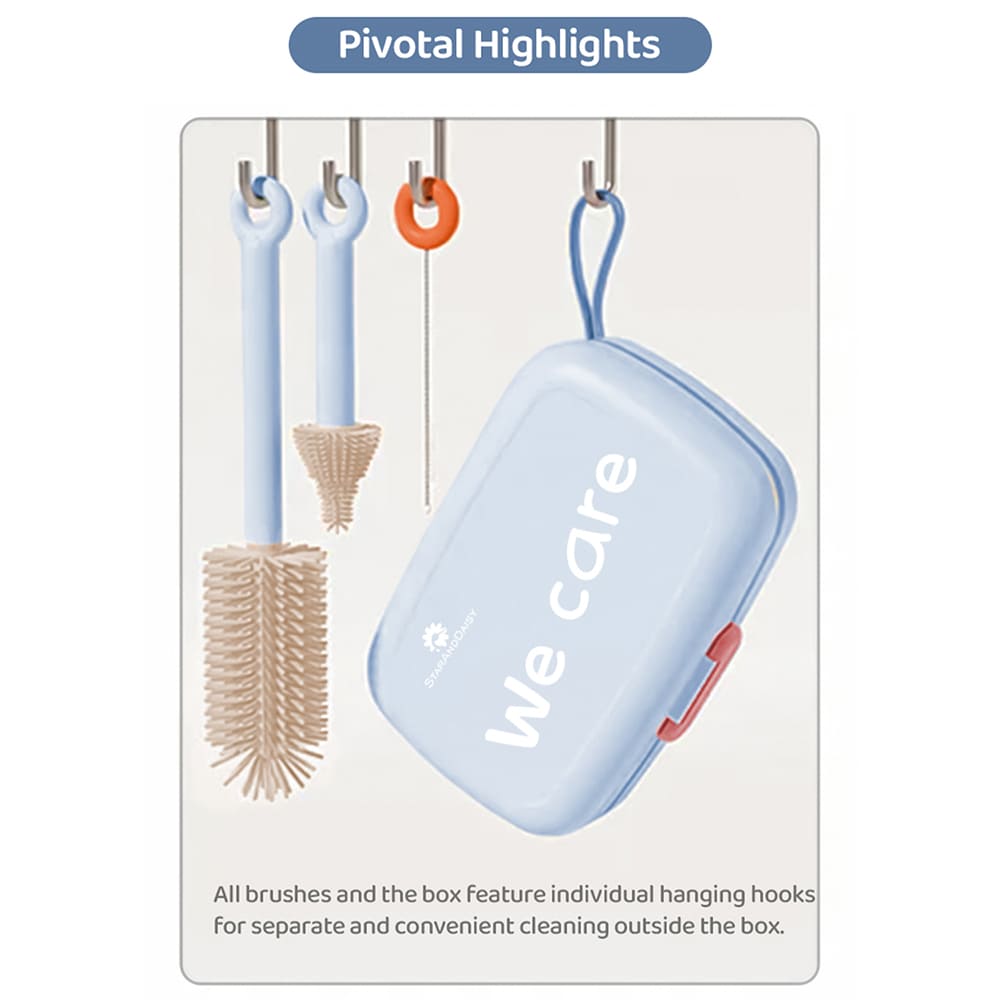 Feeding Bottle Cleaning and Drying Rack with Hangable Design