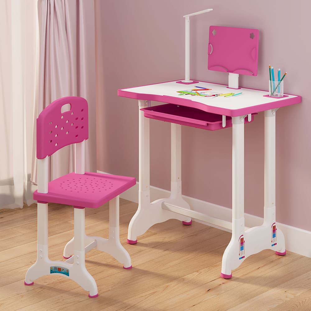 StarAndDaisy Multifunctional Study Table for Kids, Height Adjustable, Storage Cabinet, and Book Holder Aged 3-10 years