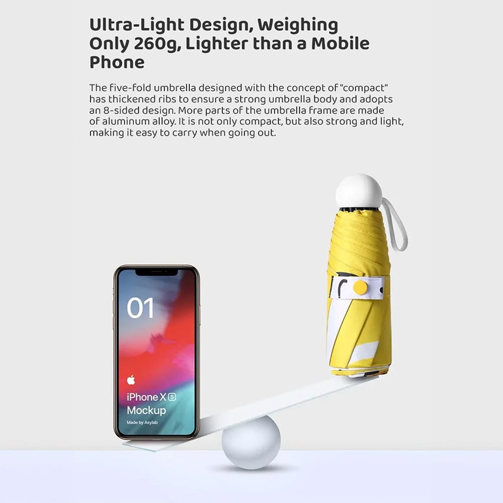 Lightweight Mini 5 Fold Umbrella for Kids