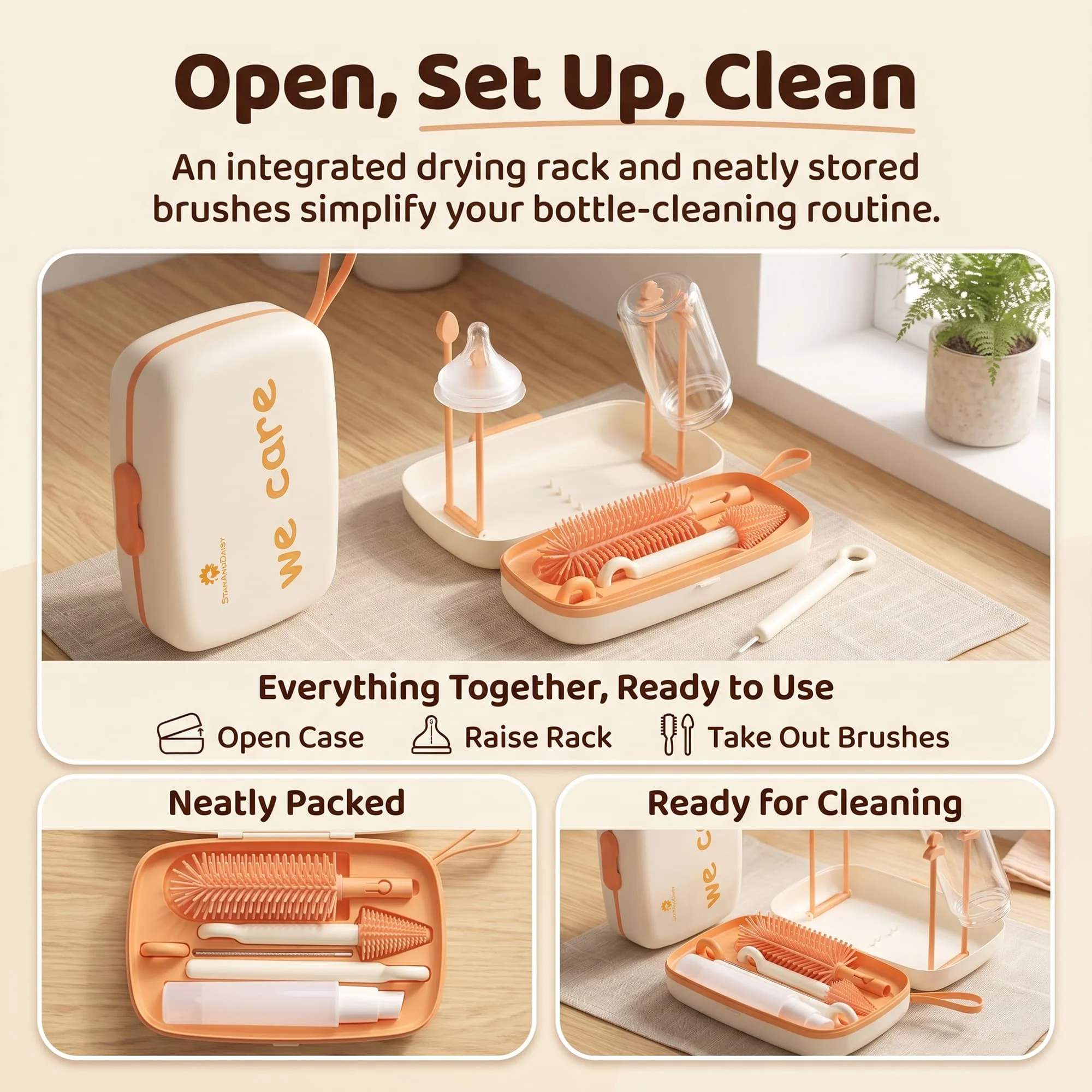 orange bottle cleaning brush