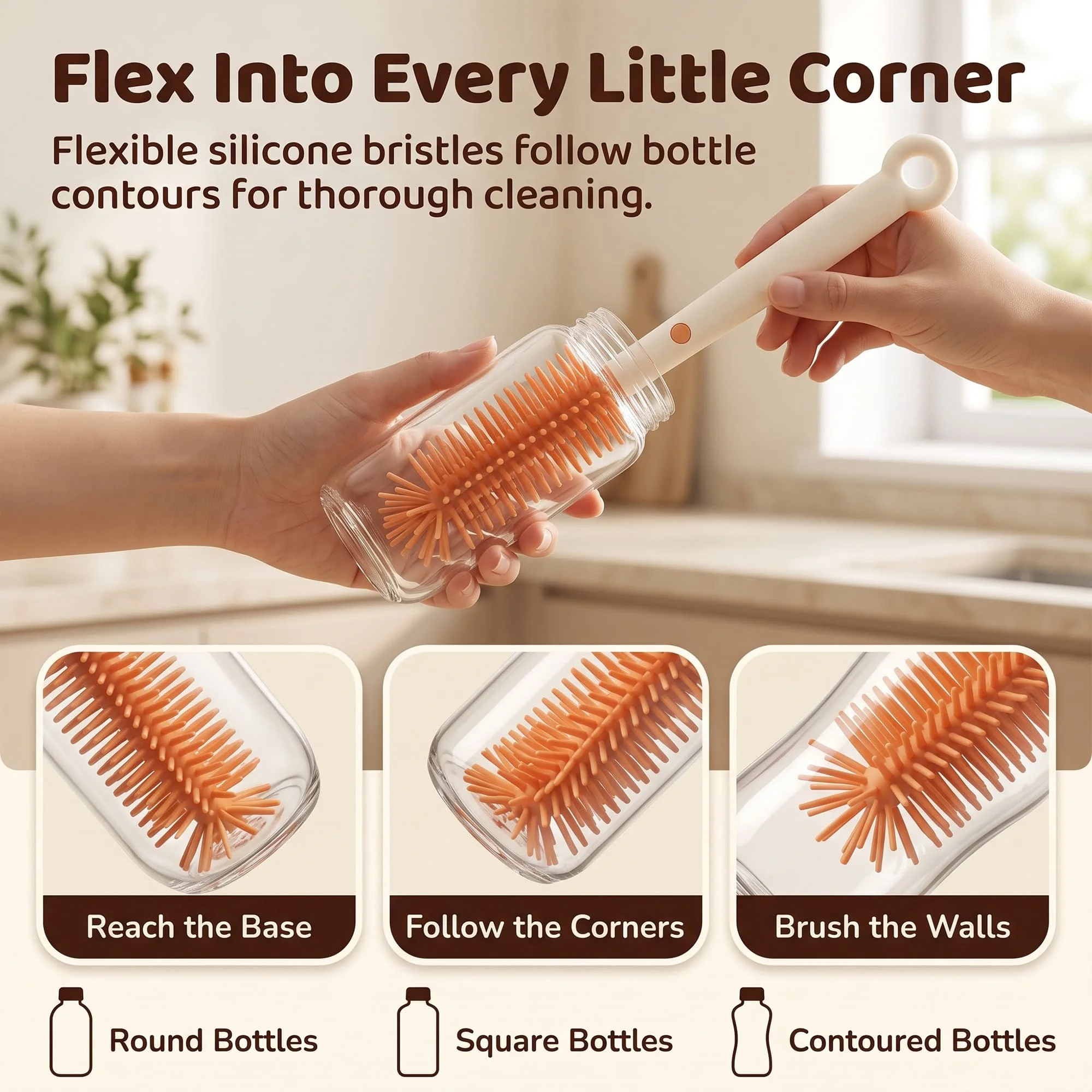 orange bottle cleaning brush