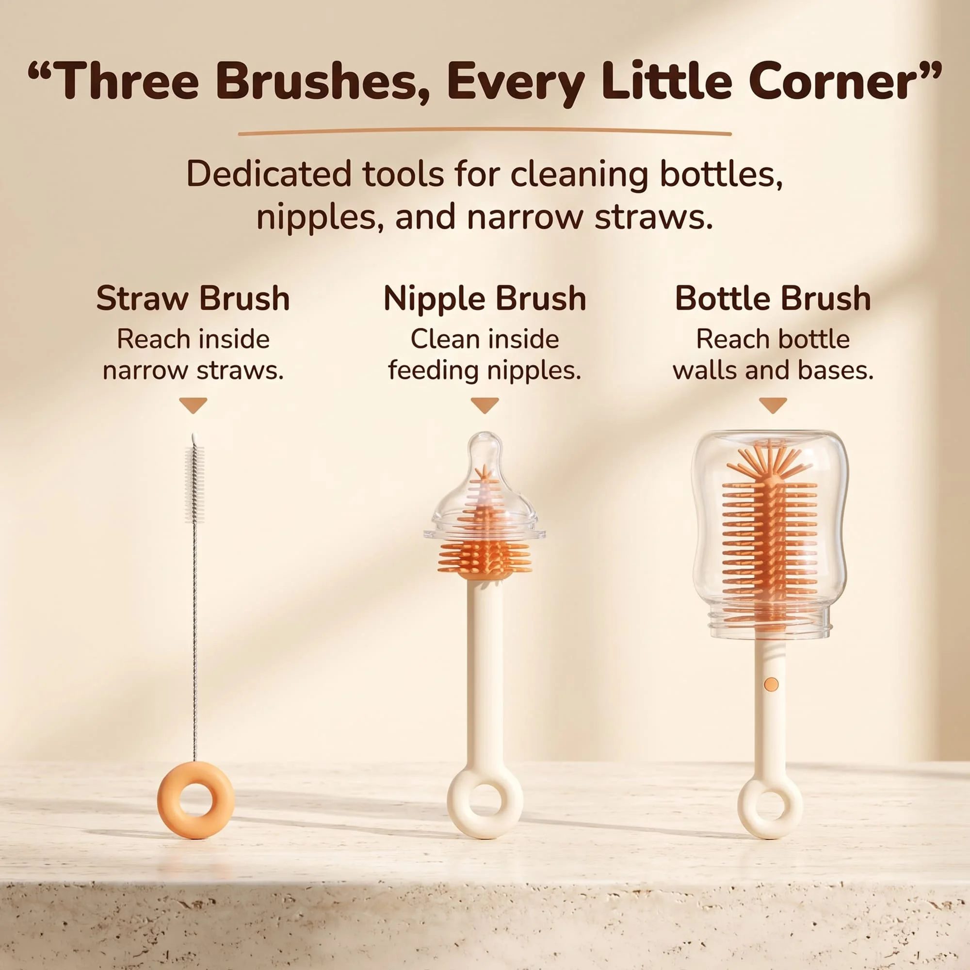 orange bottle cleaning brush
