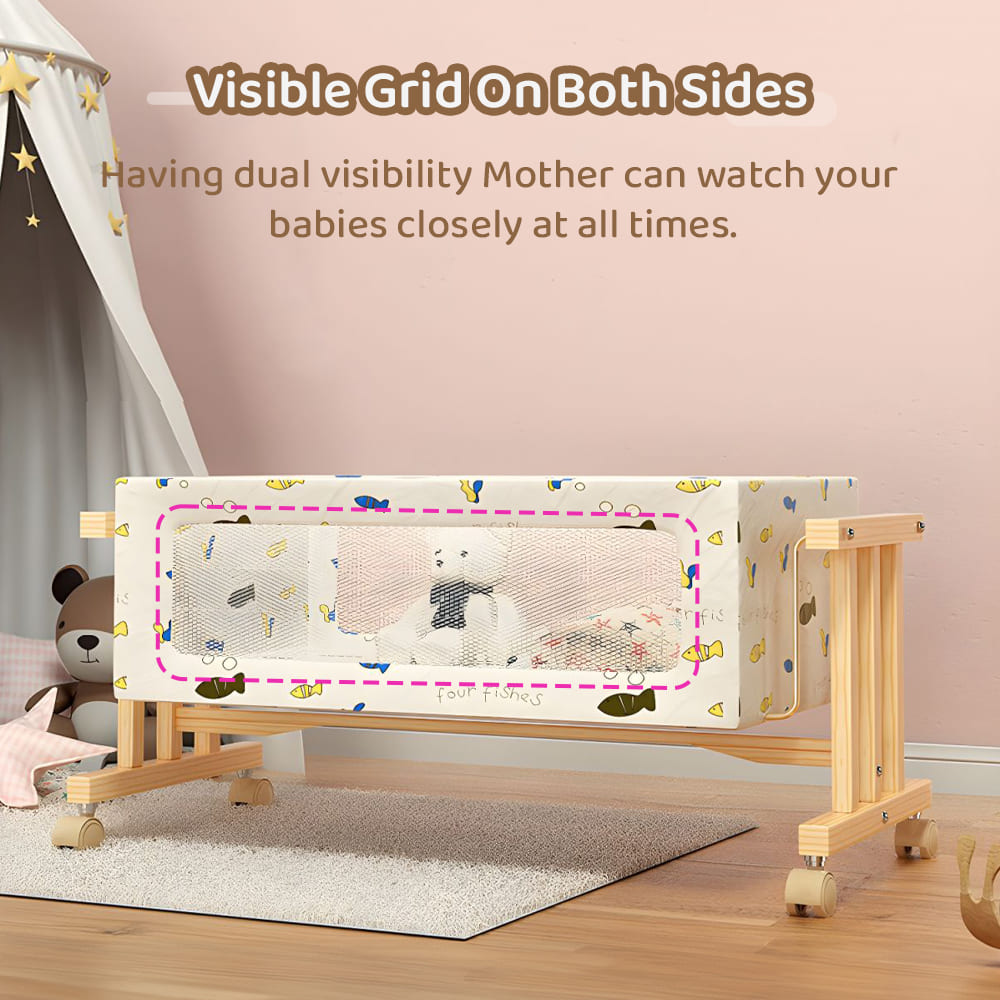 Sayfert Baby Wooden Cradle