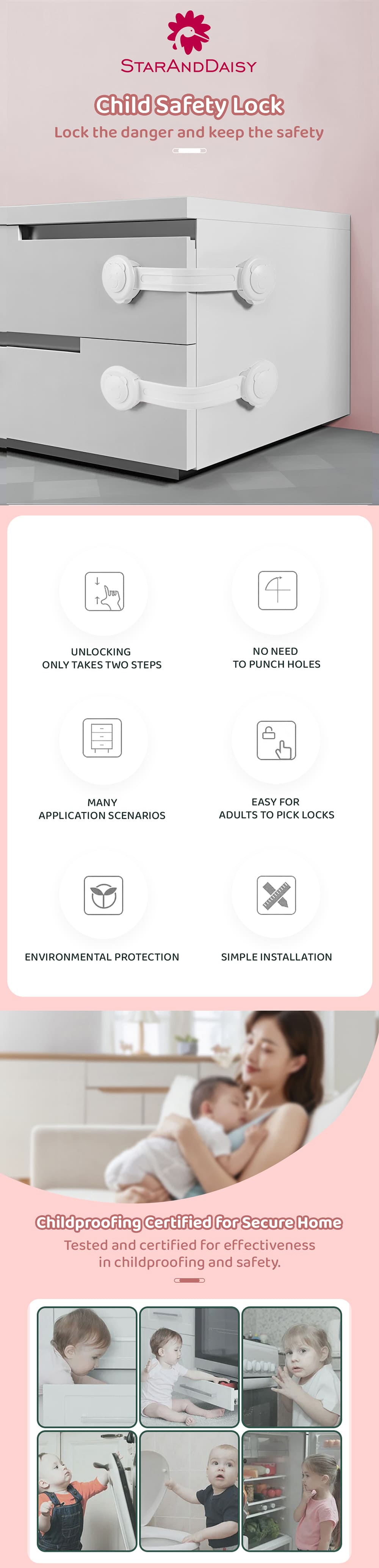 Small Straps for Child Safety Door Lock