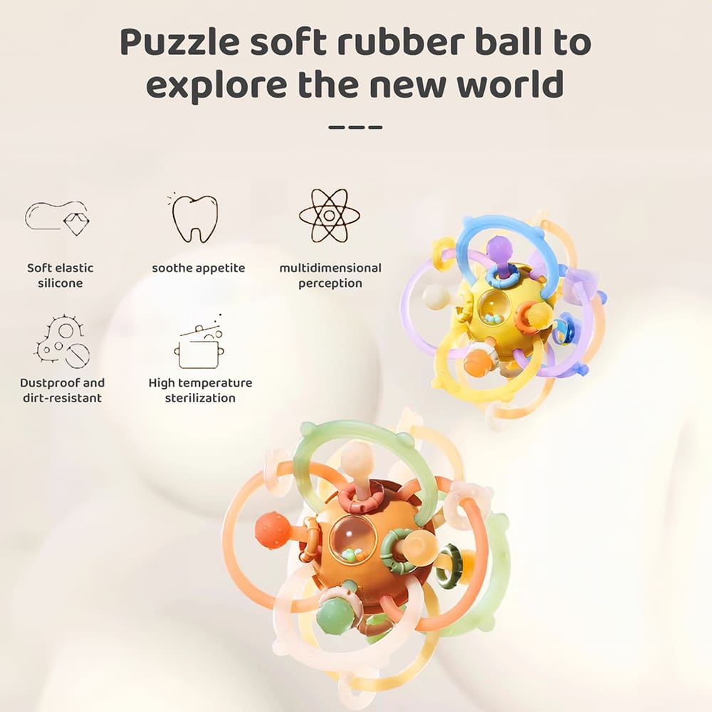 StarAndDaisy Soft Silicone Baby Teether, Teething Rattles Toy for Babies, Chaw Toys for 0-12 Months Babies