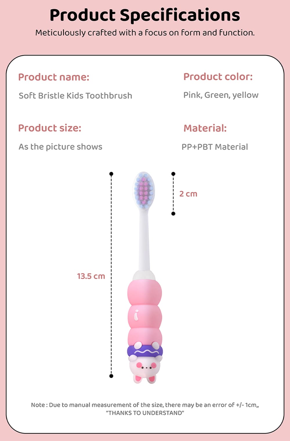 Specifiaction of Kids Tooth Brush