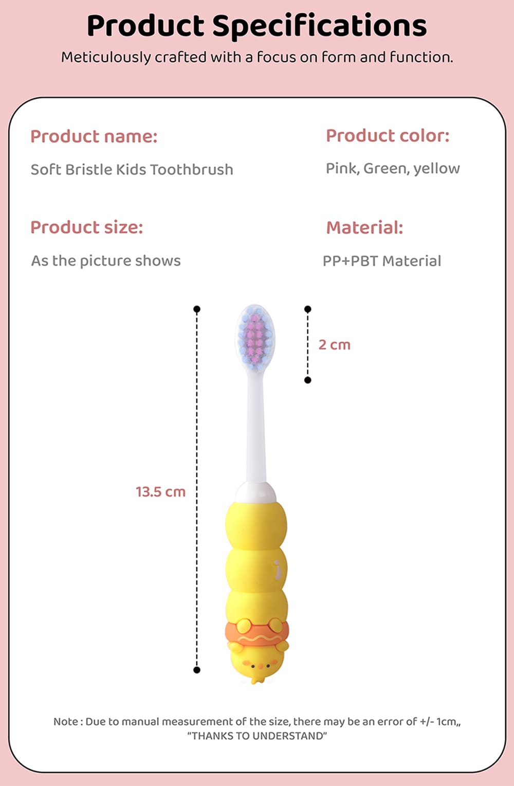 Specifiaction of Kids Tooth Brush