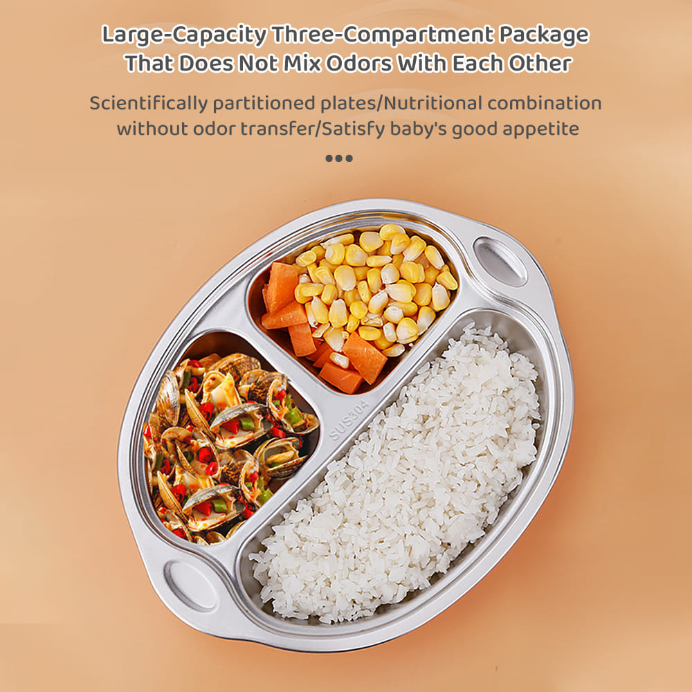 Stainless Steel Food Plates for Kids