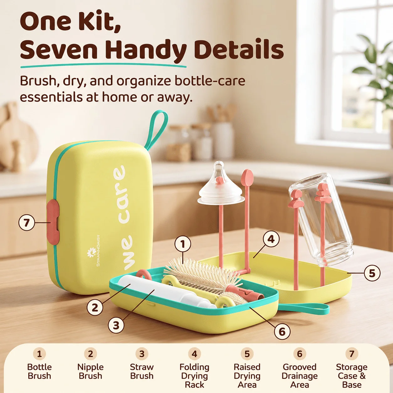 yellow bottle cleaning brush