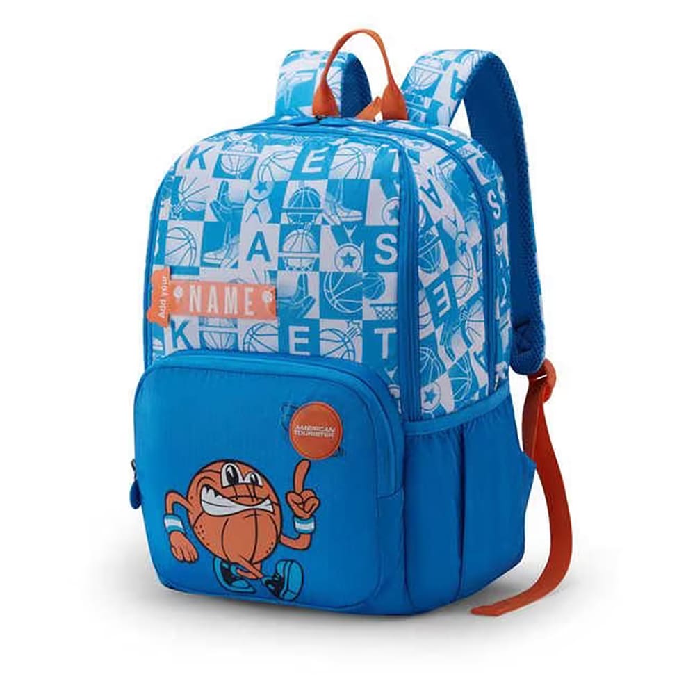 American Tourister Stylish Kids School Backpack With Polyester Fabric, Multiple Organizational Pockets 15Ltr - Diddle 3.0 Baller Blue