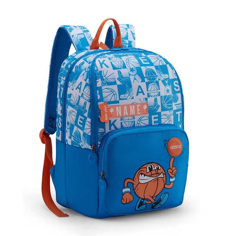 American Tourister Stylish Kids School Backpack With Polyester Fabric, Multiple Organizational Pockets 15Ltr - Diddle 3.0 Baller Blue