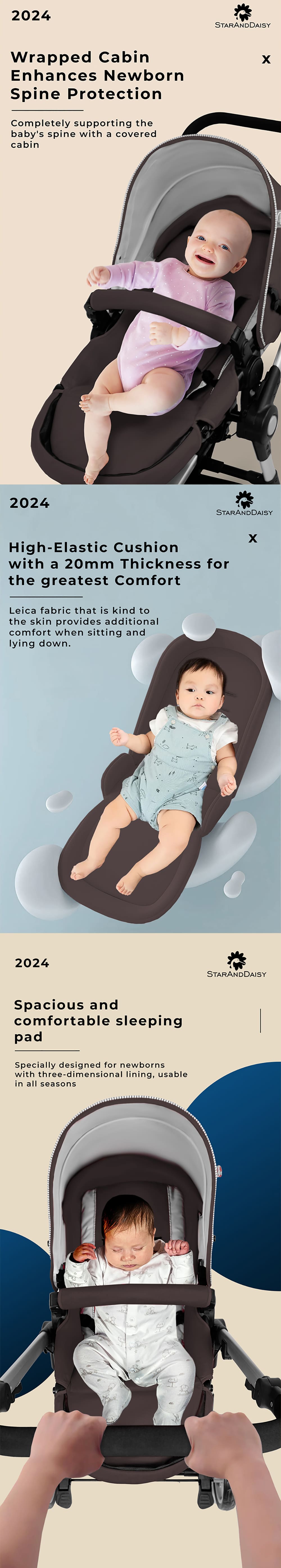 Luxury Pram Stroller with Comfortable Seating