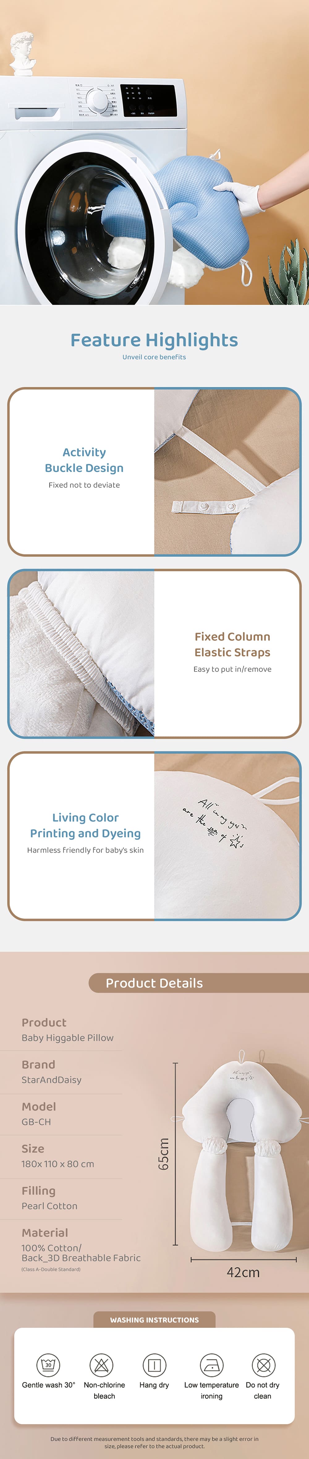 Baby Huggable Pillow with Buckle Design