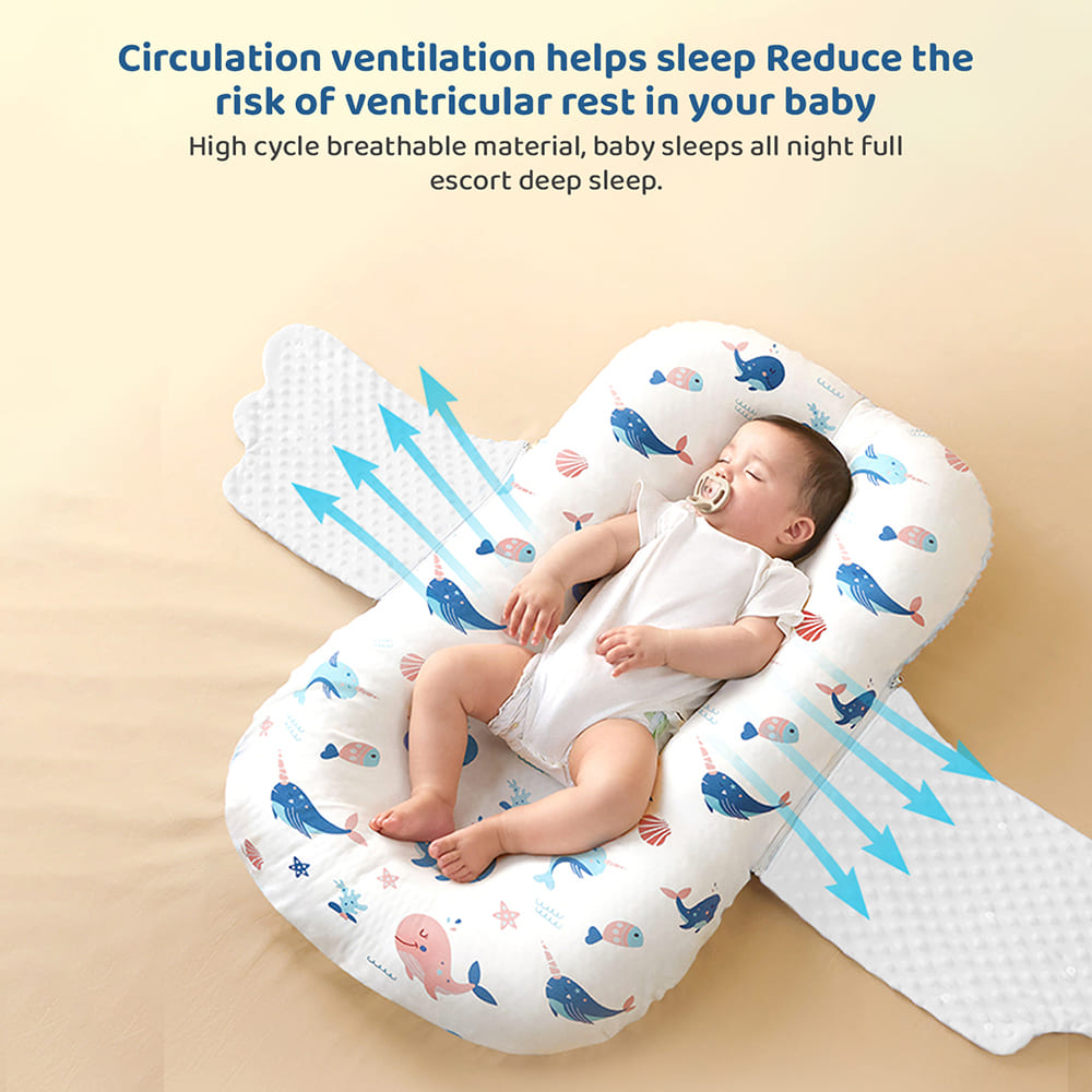 Baby Nest Bed with Head Support Design