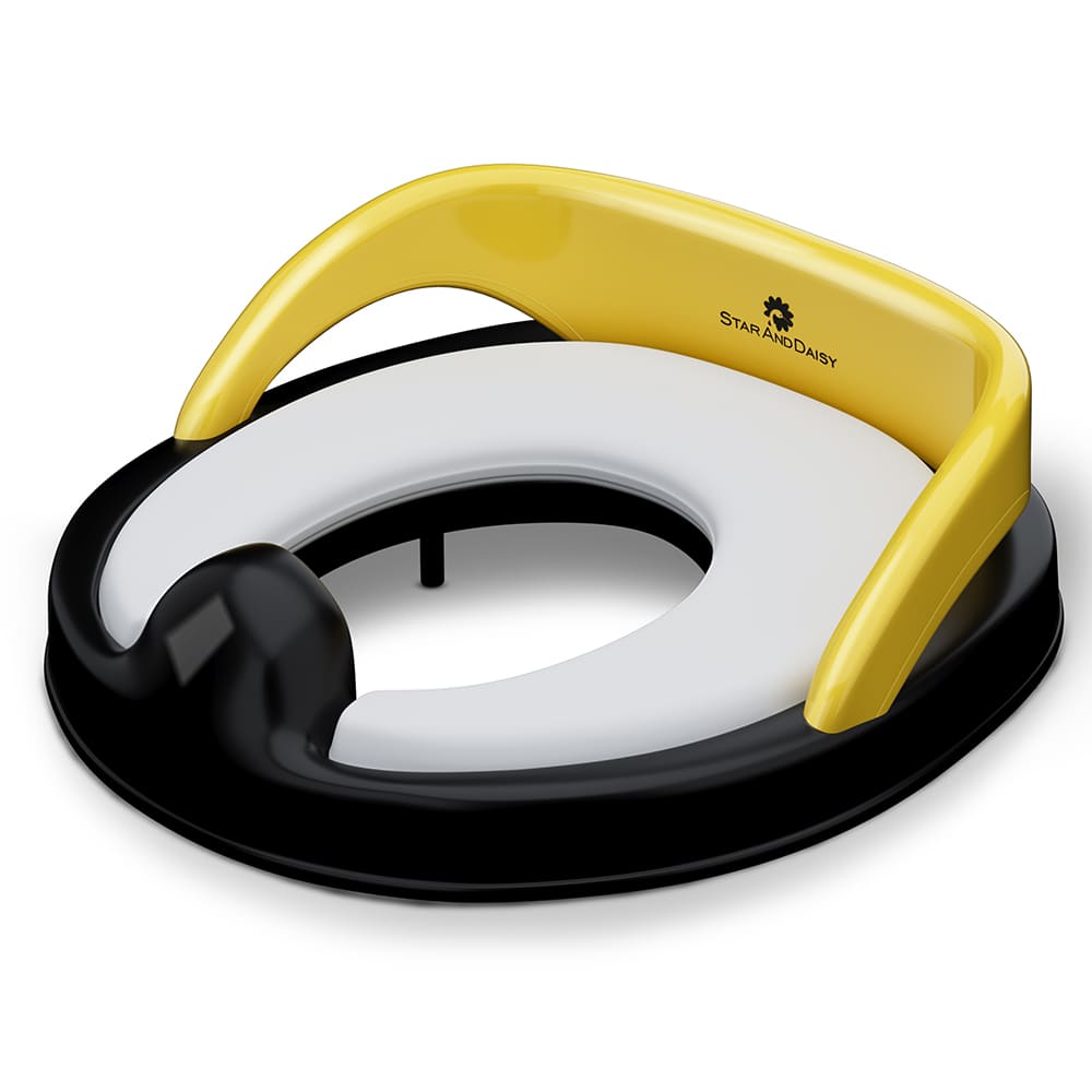 Baby Potty Training Toilet Seat, Anti-Slip Potty Training Seat, Portable Potty for Toddler Travel, Toddler Toilet - Yellow & Black