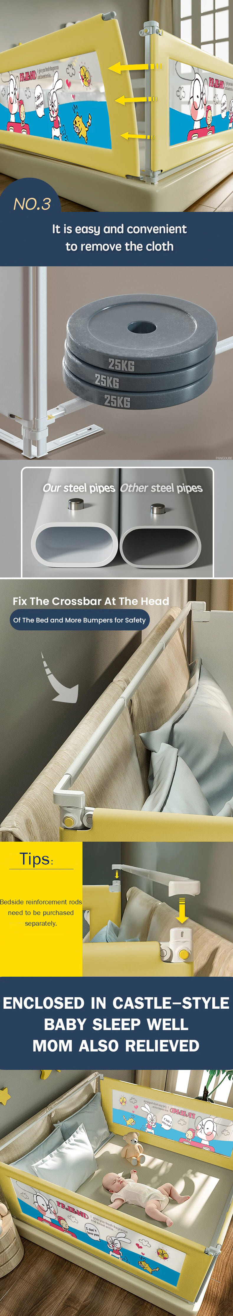 Bed Guardrail for Baby Protection