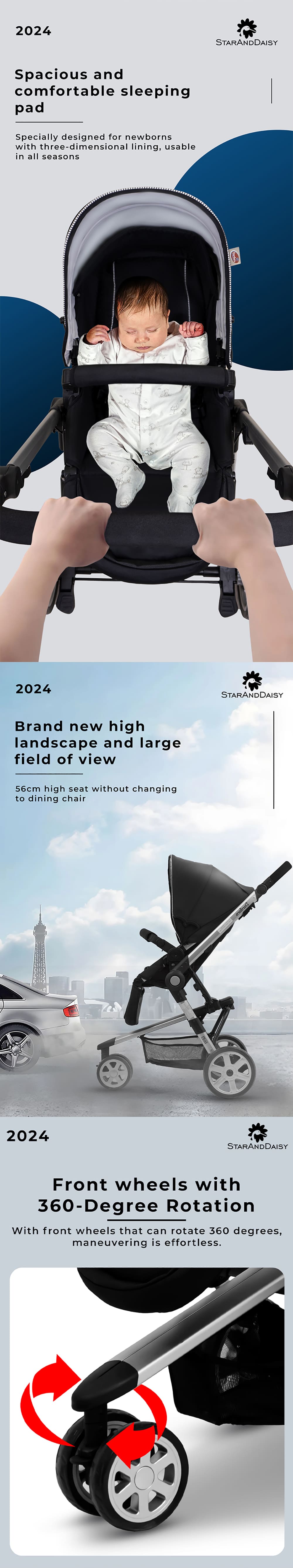 Compact Foldable Baby Stroller