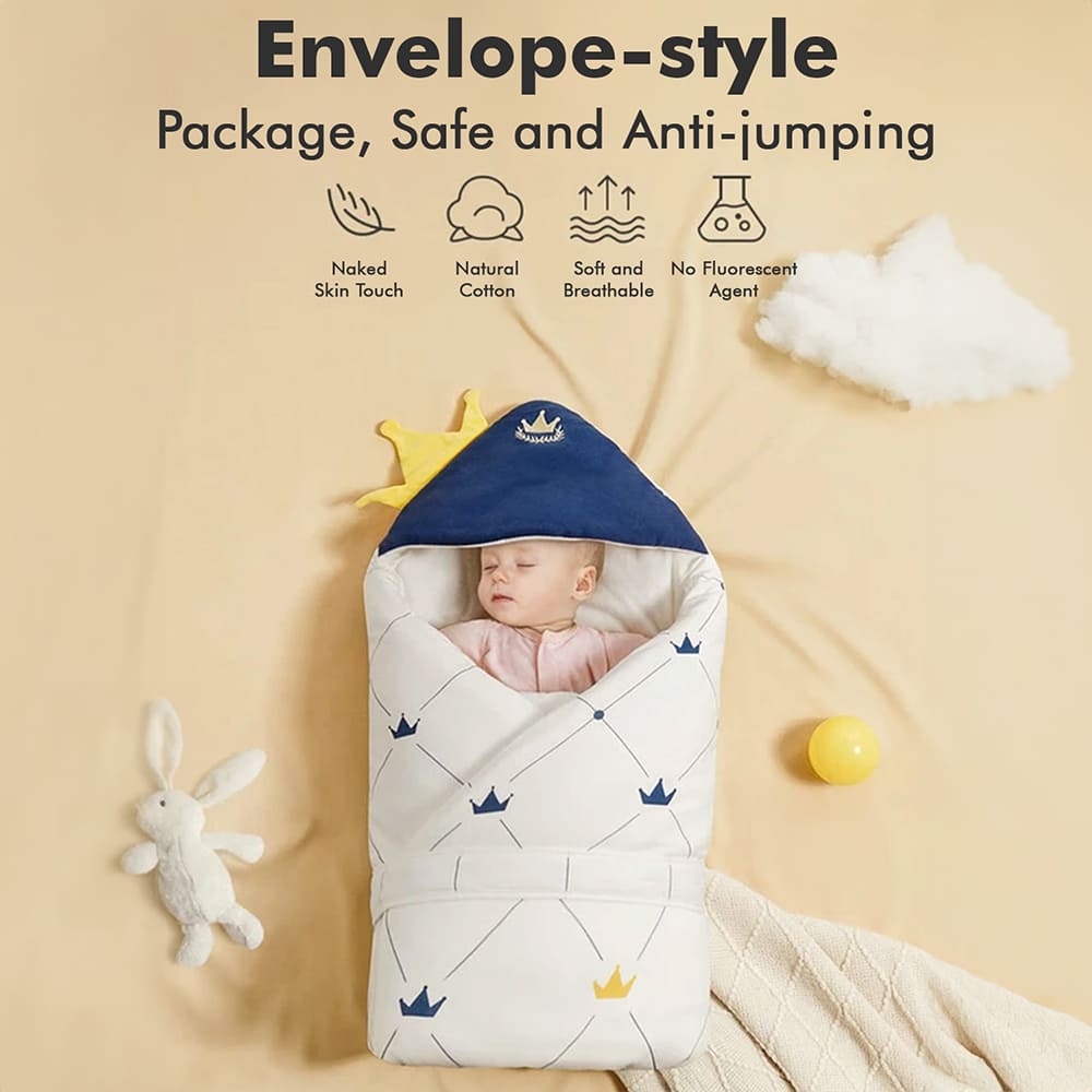 Cotton Baby Warm Hooded Wrapper Blanket