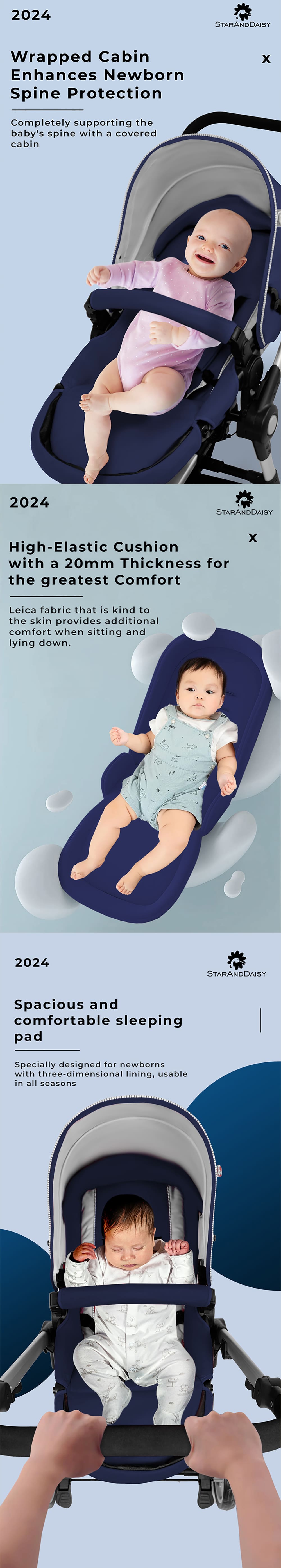 Stroller with High Elastic Cushion