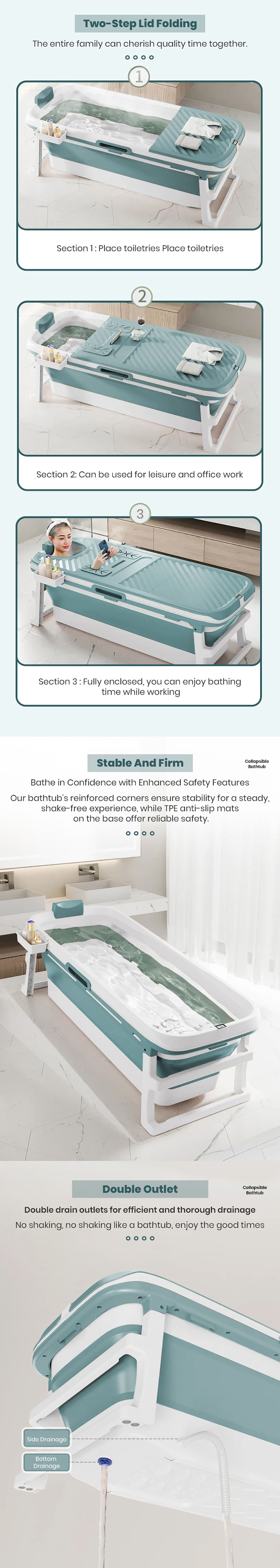 Foldable Bathtub with Temperature Control