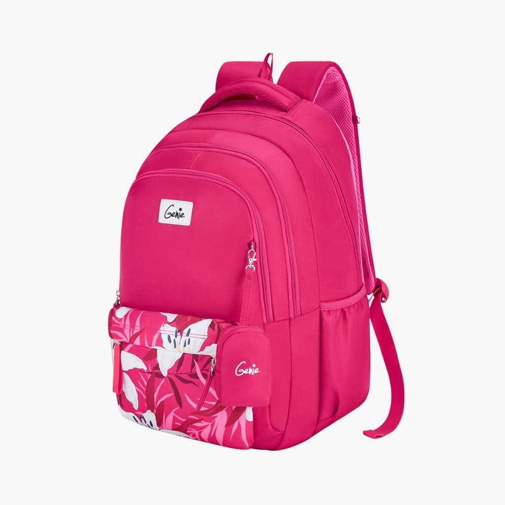 Genie Nautical Plus 36L Backpack for Girls with Premium Fabric, Dedicated Laptop Sleeve and Easy Access Pockets - Pink