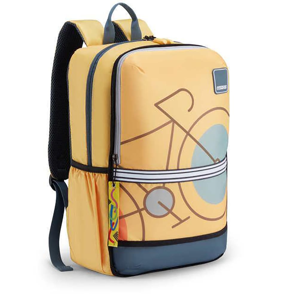 American Tourister Trendy Casual Backpack For Students 20 Ltr, Adorable Printed Backpack 2 Full Compartments - Aleo 3.0-Yellow