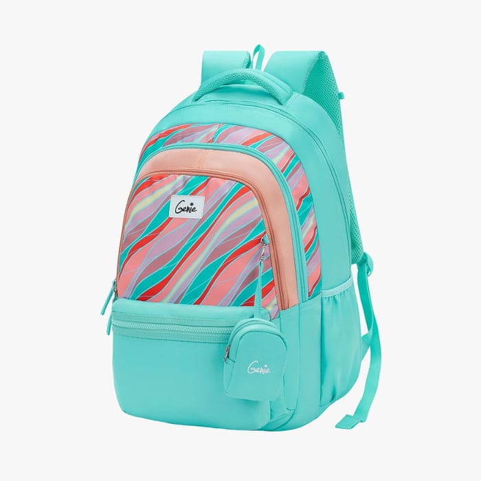 Genie Ember 36L School Backpack for Boys & Girls with Spacious 3 Compartments, Stylish, and Laptop Sleeve - Fresh Mint