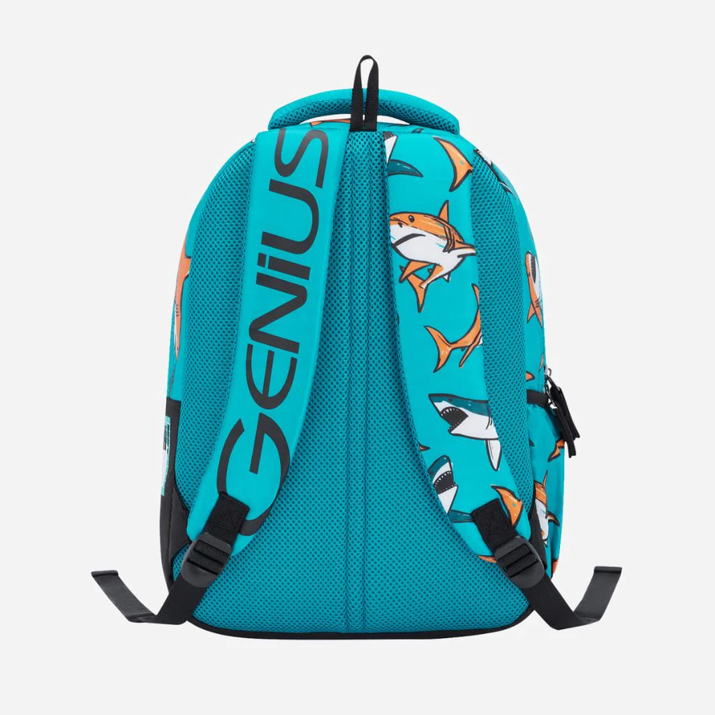 Genius by Safari Splash 23L School Backpack for Girls with Name Tag, Rain Cover, and Easy Access Pockets - Black