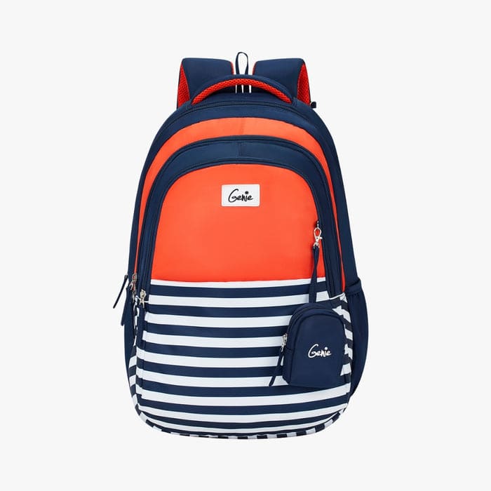 Genie Nautical Plus 36L Backpack with Premium Fabric, Dedicated Laptop Sleeve and Easy Access Pockets - Orange
