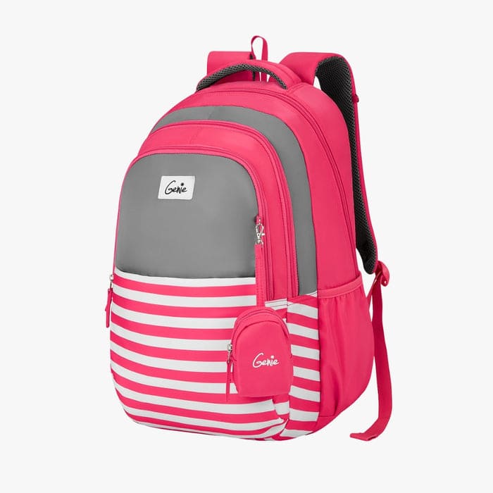 Genie Nautical Plus 36L Backpack for Girls with Premium Fabric, Dedicated Laptop Sleeve and Easy Access Pockets - Pink