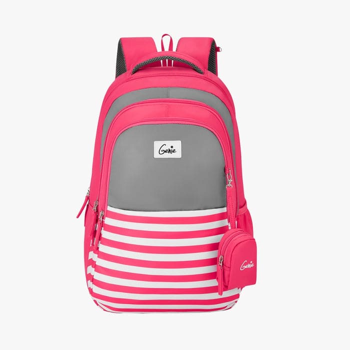 Genie Nautical Plus 36L Backpack for Girls with Premium Fabric, Dedicated Laptop Sleeve and Easy Access Pockets - Pink