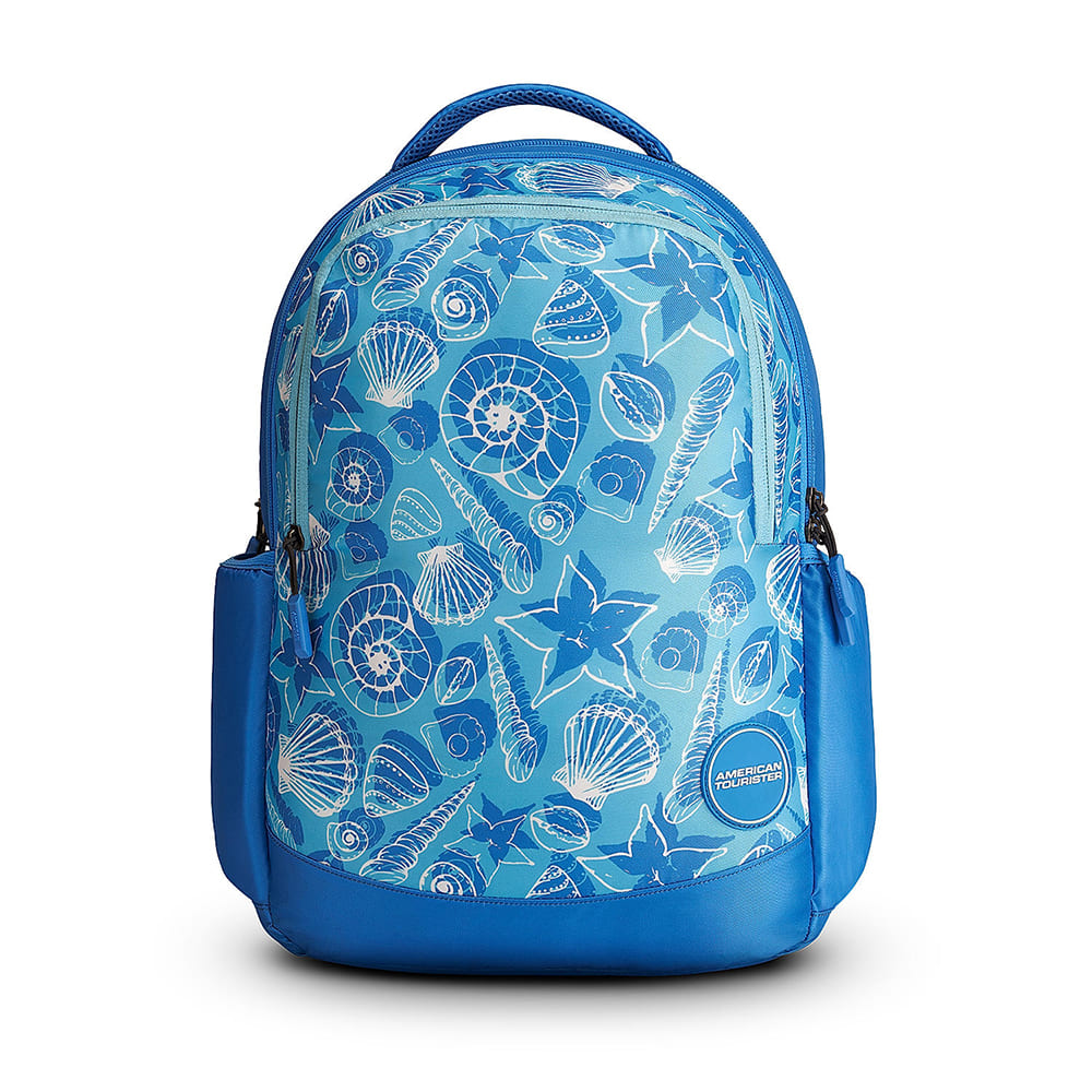 American Tourister Kids Bag, Polyester Trendy Backpack for Girls With Name Tag 26 Litres, 3 Full Compartment Bags - Ollie 3.0-Water Blue