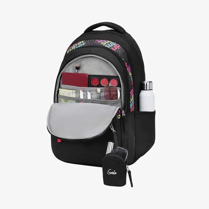 Genie Avery Premium Children's Backpack With Laptop Sleeve, Water Resistant, and Extra Padding Shoulder Straps - 36L Black