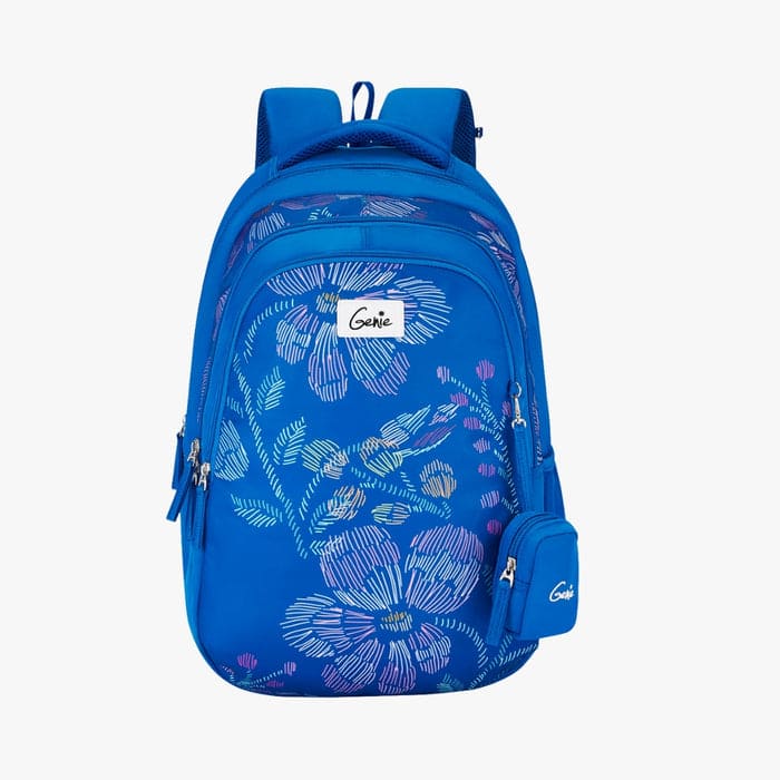 Genie Sprinkle Shoulder School Bag for Boys, Waterproof & Adjustable Straps Backpack for Girls & Boys - Blue