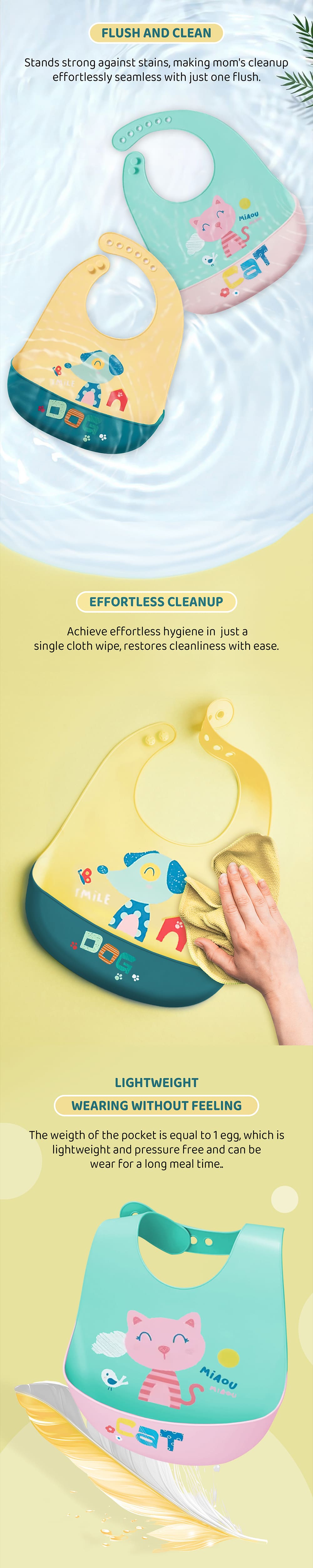 Lightweight Silicone Feeding Bibs for Infants